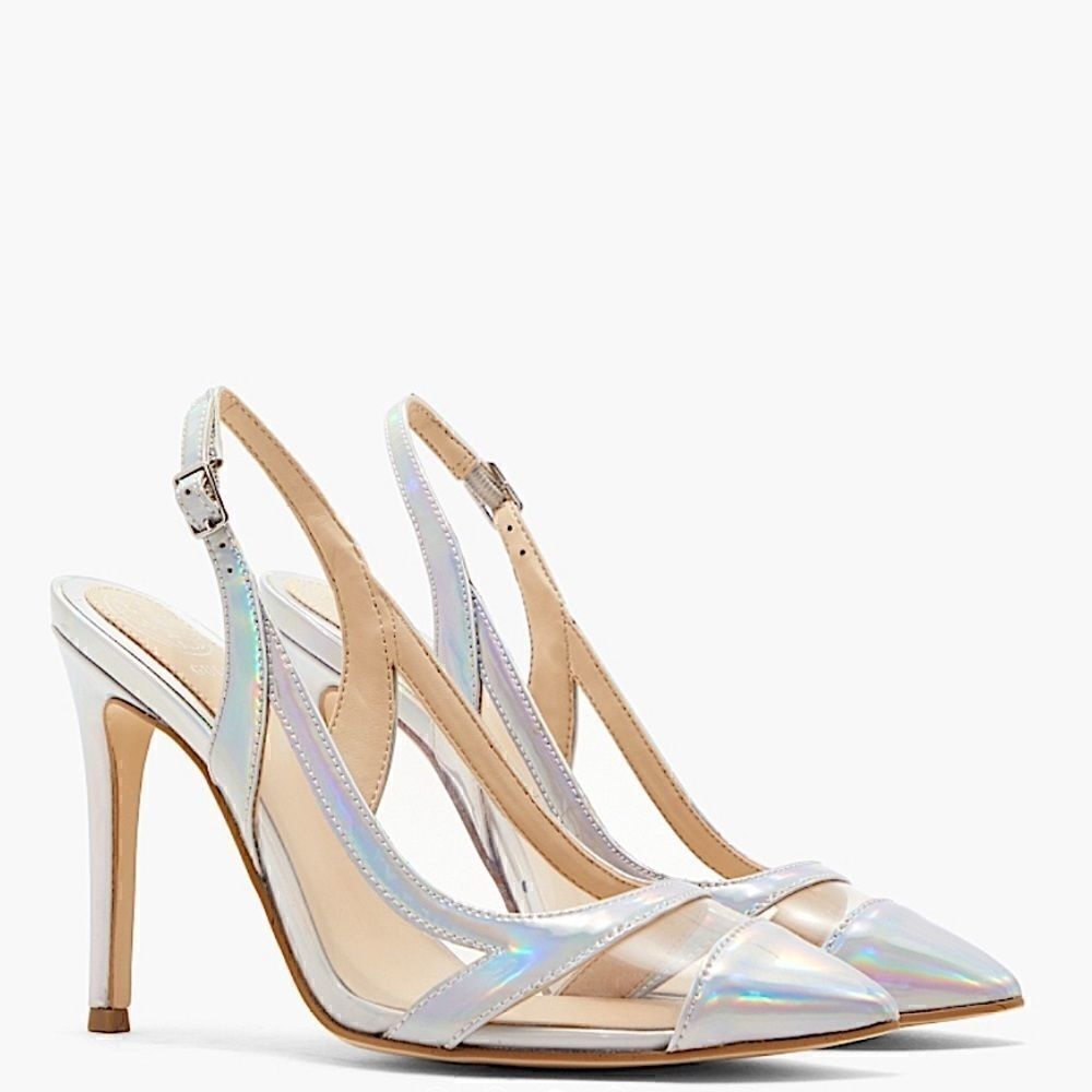 Guess Chaffee Slingback Silver Pumps
